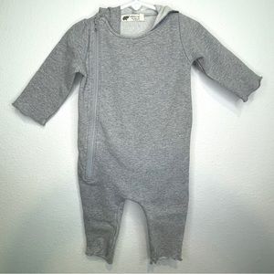 monica + andy gray sweatshirt hoodie romper